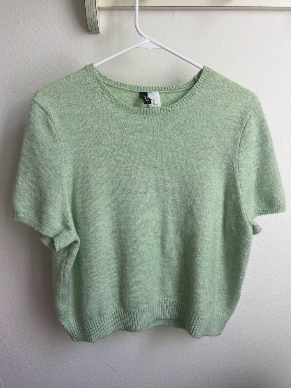 Divided Mint Crewneck Short Sleeve Knit Top